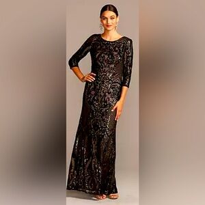 NWT Alex Evenings Sequin Brocade Embellished, 3/4 sleeve dress. Size 8